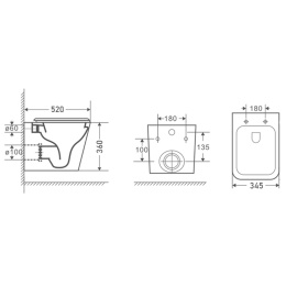 Унитаз подвесной Azario Boca (AZ-2002-MB) Черный матовый