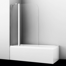 Фото Стеклянная шторка WasserKraft Leine 35P02-110 для душа, распашная, двустворчатая