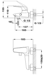 Фото Смеситель для ванны / душа Teka Itaca 67121020BZ PVD, бронза