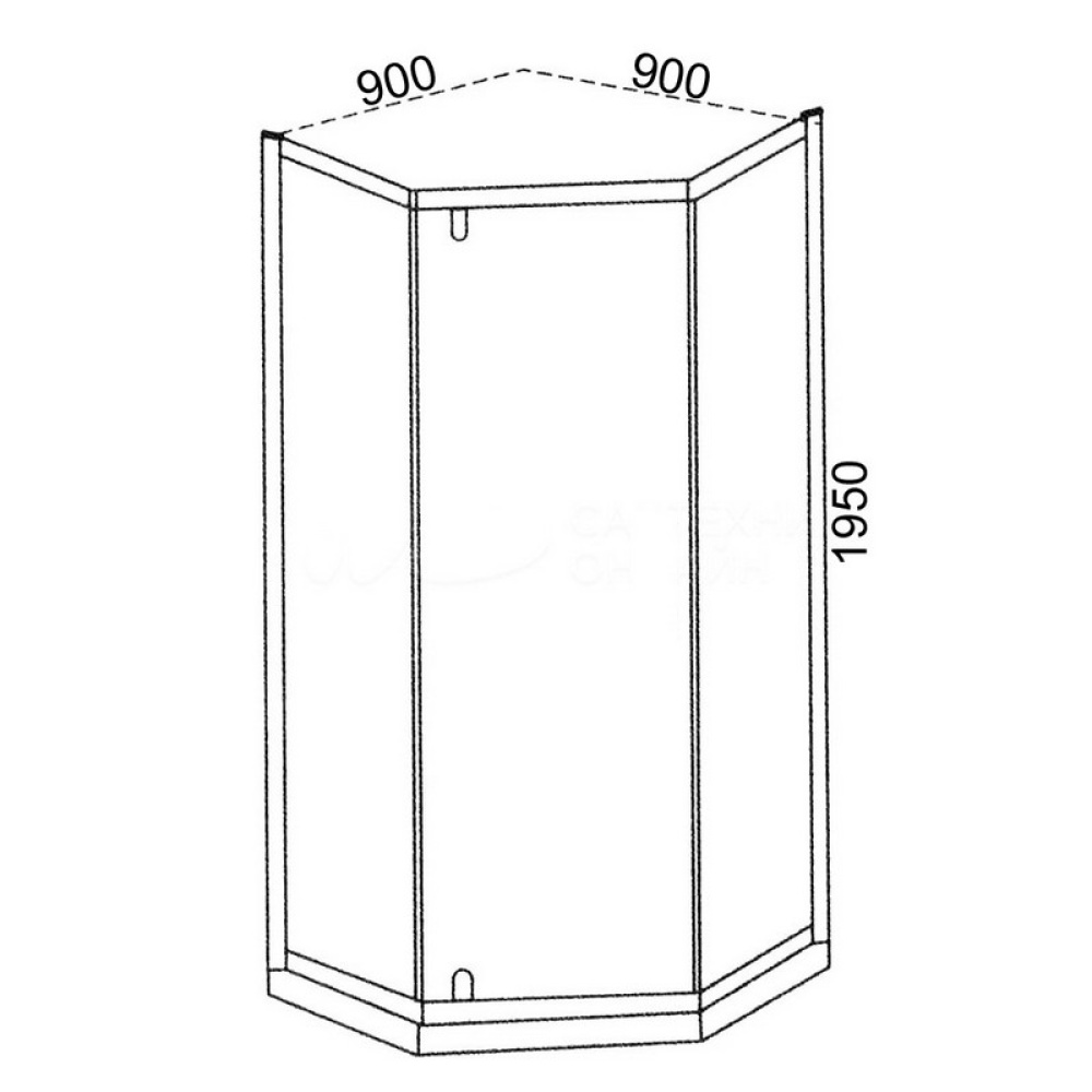 Фото Ограждение душевое Cerutti SPA C3ABD без поддона (90x90x195)