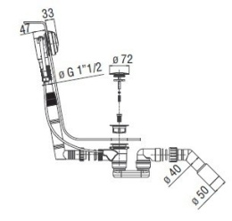 Фото Nobili AV00101/51CR Сливной-переливной гарнитур для ванны (хром)