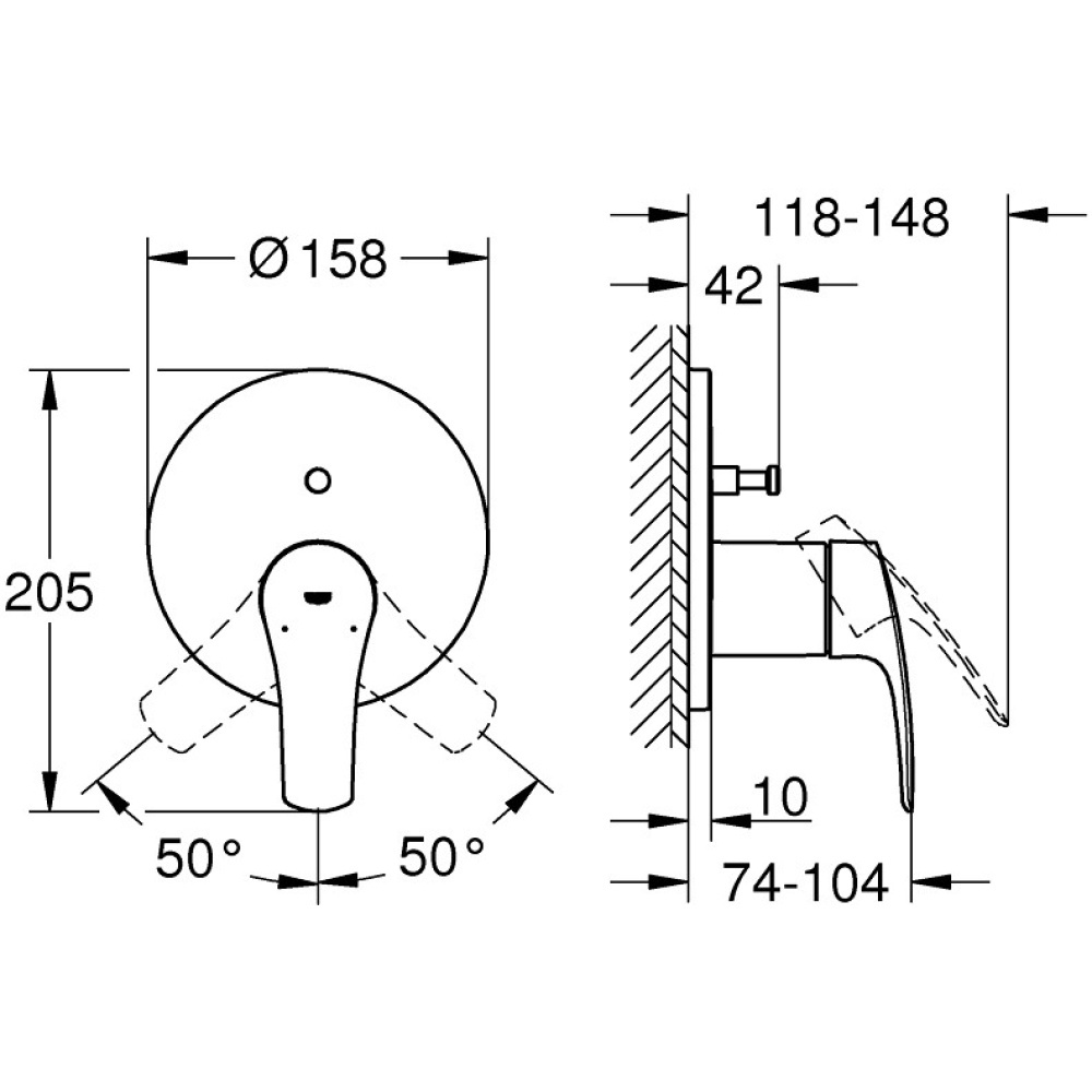 Grohe Essence Pro 24043003 Смеситель для ванны встраиваемый без излива, цвет: хром