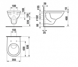 Подвесной унитаз Jika Lyra Dino+крышка сиденья+система инсталляции Alcaplast 101/1200-3 в 1 sadromod
