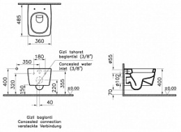 Унитаз подвесной Vitra Metropole (5671B003-0075) белый
