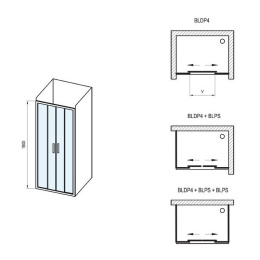 Душевая дверь Ravak Blix BLDP4 120 0YVG0C00ZH профиль блестящий стекло Графит