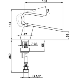 Фото Смеситель для раковины Cisal Kawa KA00051039, черный