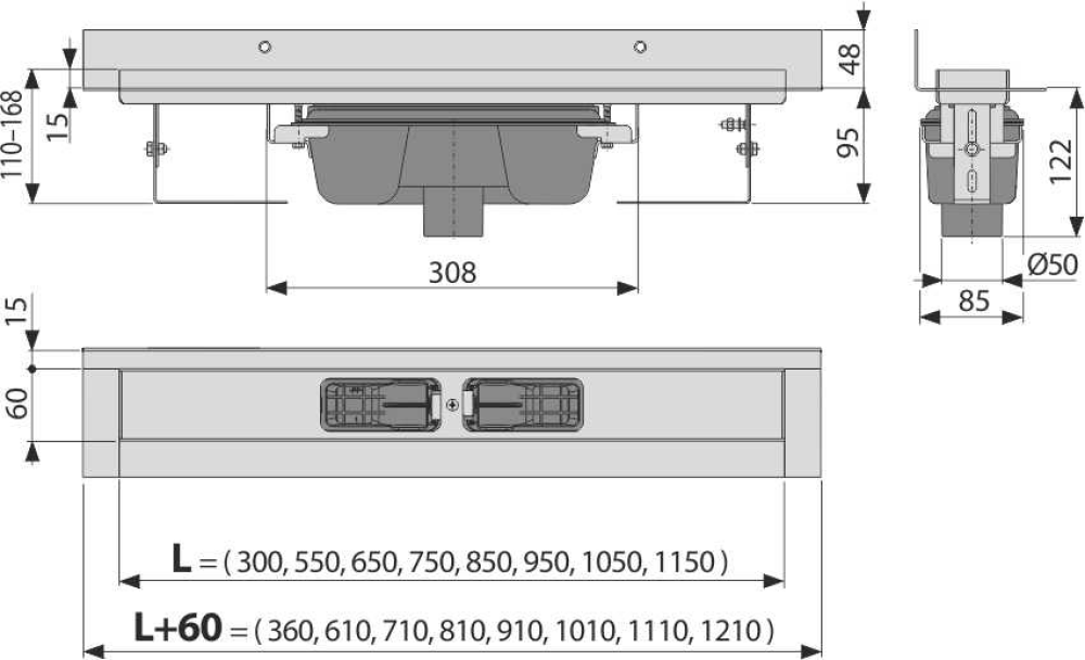 Фото Душевой лоток AlcaPlast (APZ1016-550)
