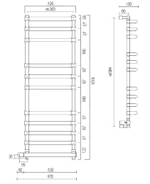 Полотенцесушитель электрический Margaroli 534-11 5344711CRN 36 x 101.6 см - хром