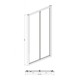 Душевая дверь в нишу Bravat Blackline (BD100.4121B) 900х2000