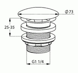 Донный клапан для раковины Kludi E2 (1042805-00) хром