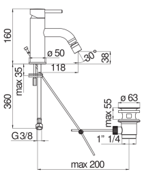Nobili Live LV00119/1BM Смеситель для биде, матовый черный