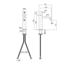 Фото Antonio Lupi Ayati AY302LU AISI304 Polished Смеситель для раковины, на 1 отв., излив: 155мм, высота: