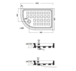Фото Керамический душевой поддон Kerasan Retro 133301 120 х 80 см