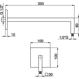 Держатель верхнего душа Cisal Zen Shower DS013430D2, серый