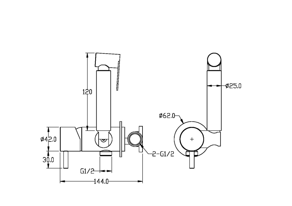 Смеситель гигиенический Boheme Uno (467-MG)