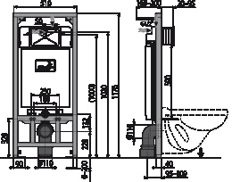 Инсталляция Alcaplast с безободковым унитазом Vitra S50 7740B003-0075 безободковый, сиденье микролиф