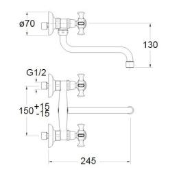 Cristina CANOVA KRISTAL CK12451 Смеситель для ваннны