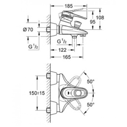 Смеситель для ванны Grohe Europlus 33553000
