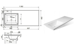 Фото Раковина Эстет Даллас 130 L ФР-00002166 над стиральной машиной Белая