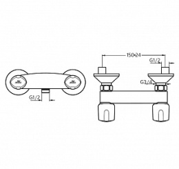 Смеситель Ideal Standard Euroflow New B2510AA для ванны/душа