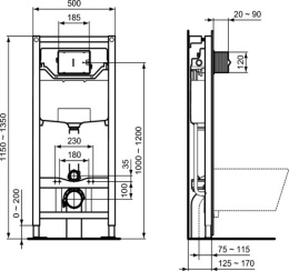 Инсталляция Ideal Standard с унитазом Connect AquaBlade E047901, сиденье микролифт, комплект (E21270