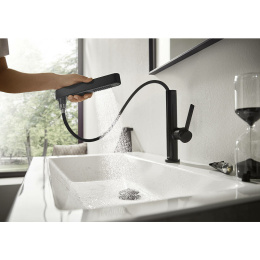 Смеситель для раковины Hansgrohe Finoris (76063670) чёрный матовый