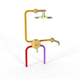 Фото Комплект на 2 потребителя Paini Cox 78PJSET26911BATHHEAD золото