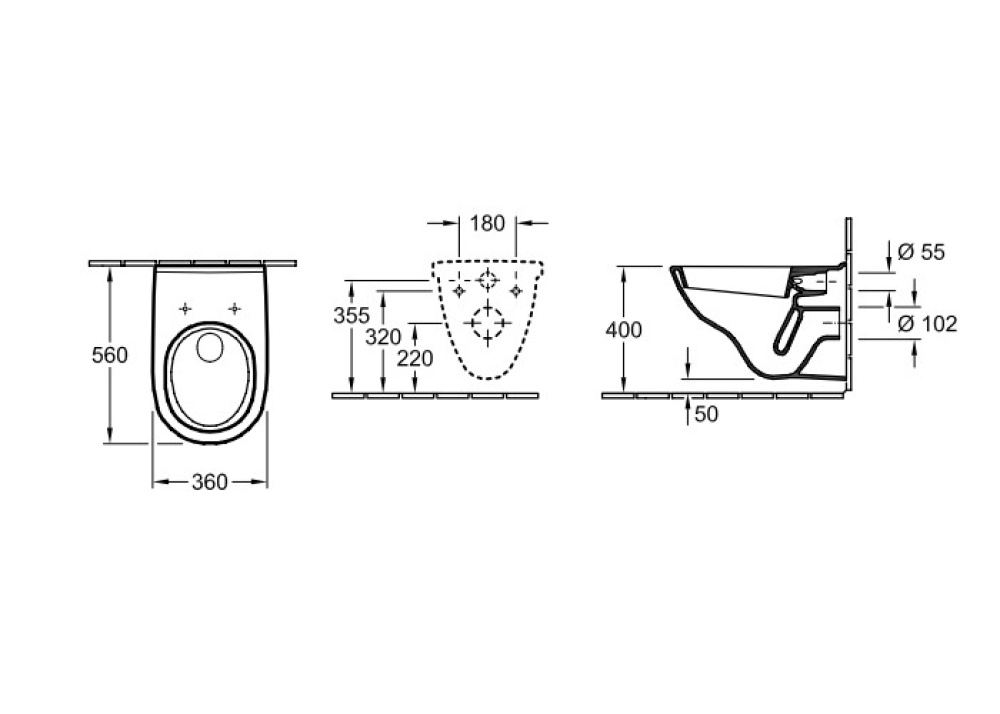 Подвесной унитаз Villeroy Boch O'Novo 566010R1