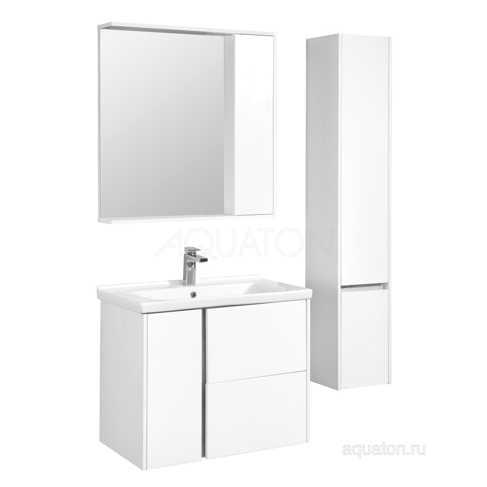 Фото Зеркальный шкаф Aquaton Стоун 80 белый 1A228302SX010