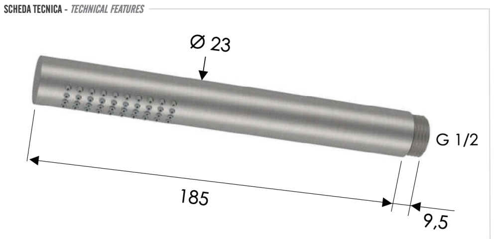 Фото Ручной душ Remer INOX SS317MMX, нержавеющая сталь