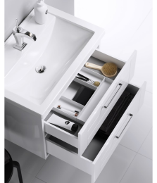 Тумба под раковину Aqwella Манчестер 80 MAN01082 подвесная Белый глянец