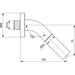 Набортный излив для холодной воды или предварительно смешанной воды Ideal Standard IDEALSTREAM F2845