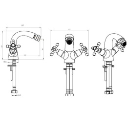 Фото Смеситель для биде Boheme Satine (296-ST) золото