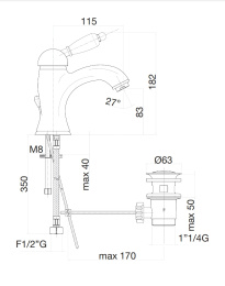 Фото Смеситель для раковины Fiore Imperiale 83OO5221, золото