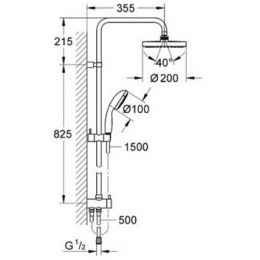 Grohe Eurosmart 124410 Душевая система со смесителем