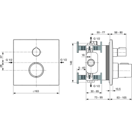 Встраиваемый термостатический смеситель для душа Ideal Standard Ceratherm C100 A6956GN