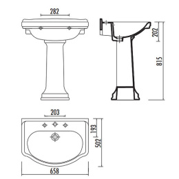 Фото CREAVIT KLASIK KL250.000I0 Декор DIAG./GRI Пьедестал