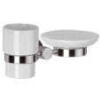 Стакан с мыльницей Remer Minimal INOX Mi17INOXCR, нержавеющая сталь