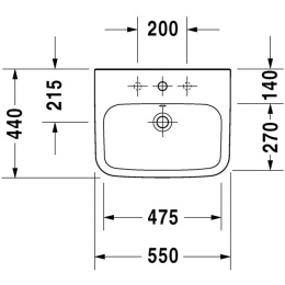 Раковина 55 см Duravit Durastyle 2319550000, белый