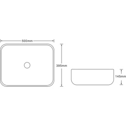 Раковина накладная 50 см SantiLine (SL-7029)