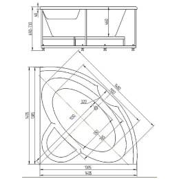 Акриловая ванна 140x140 Aquatek (POL1-0000030), Угловая
