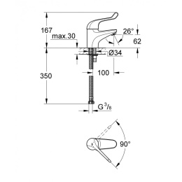 Grohe Euroeco Special 32789000 Смеситель для раковины, безопасный