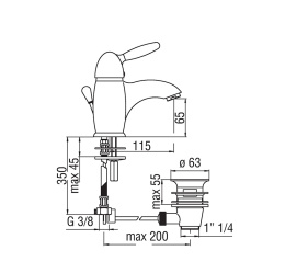 NOBILI Uniko UK118/1CR - Смеситель для раковины (хром)