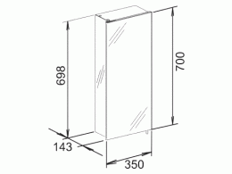 Зеркальный шкаф Keuco Royal 30 05622171100, алюминий