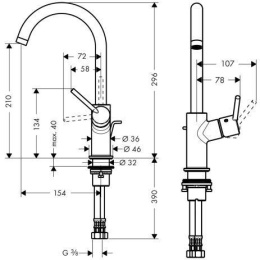 Фото Смеситель для раковины 32084000 Hansgrohe Talis S