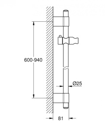 Grohe Power and Soul 27785000 Душевая штанга 900 мм
