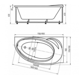Акриловая ванна 150x100 Aquatek (BET160-0000161)