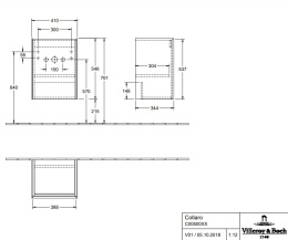 Villeroy Boch Collaro C00500E8 Тумба под раковину 410х344 мм петли левые (White Wood)
