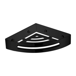 Omnires UN10332BL Полка-корзинка для душа угловая 20,5х20,5 см (черная BLM)