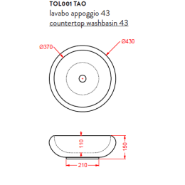 Раковина накладная ArtCeram (TOL001 01 00) белый